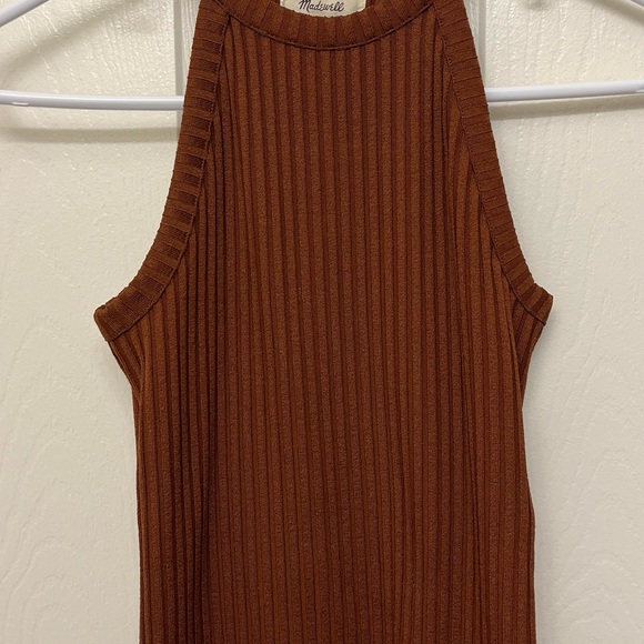 Madewell Ribbed Rust Halter Top - Picture 3 of 6